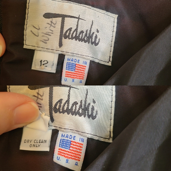 Vintage 80s Tadashi Black Taffeta Bow Dress - Picture 7 of 7